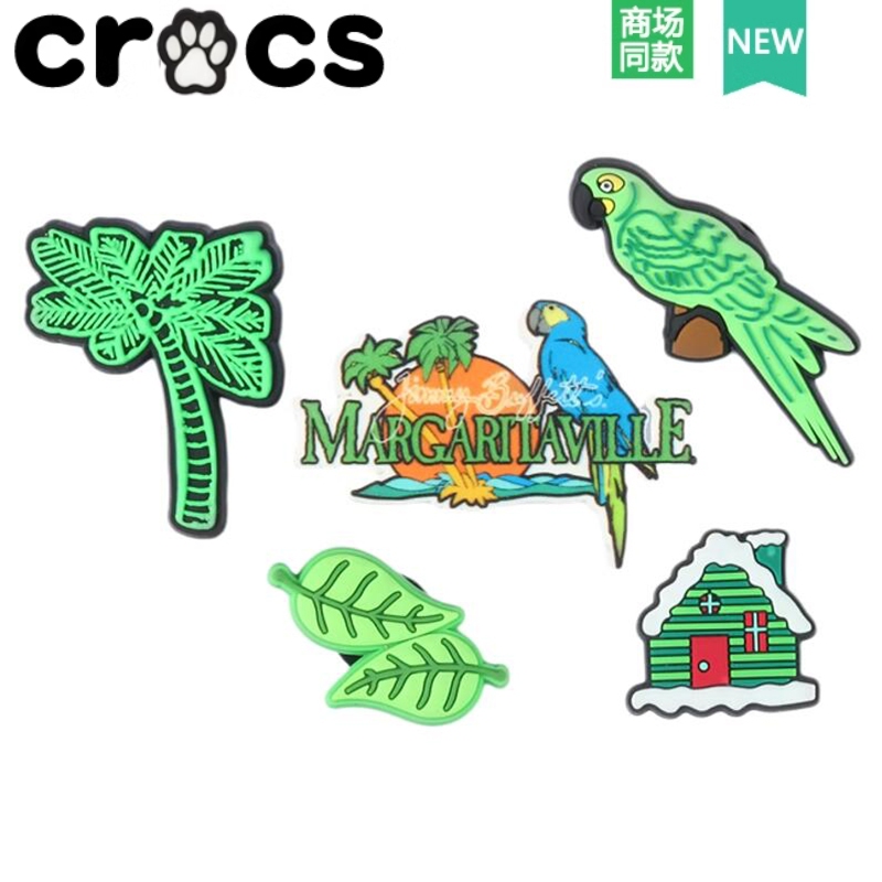 Crocs Carlo Chi รองเท้าอุปกรณ์เสริมตกแต่งการ์ตูน Zhibixing Island Margaritaville Series รองเท้าดอกไม