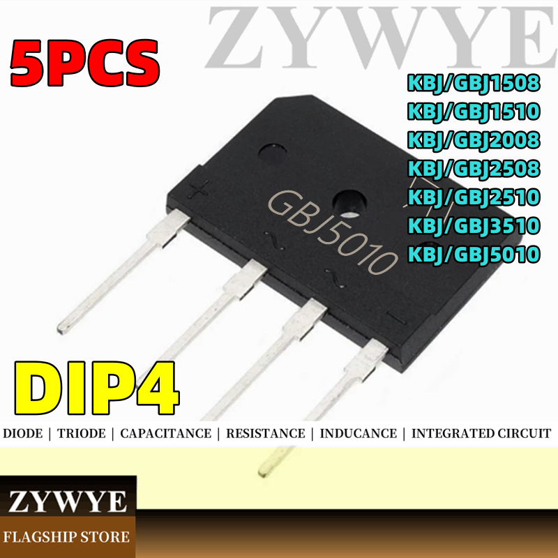 5pcs GBJ1508 GBJ1510 2508 GBJ2510 GBJ3510 GBJ5010 สะพานวงจรเรียงกระแสสะพานแบน KBJ1508 KBJ1510 KBJ2508 KBJ2510 KBJ3510 KBJ5010 สะพาน Stack