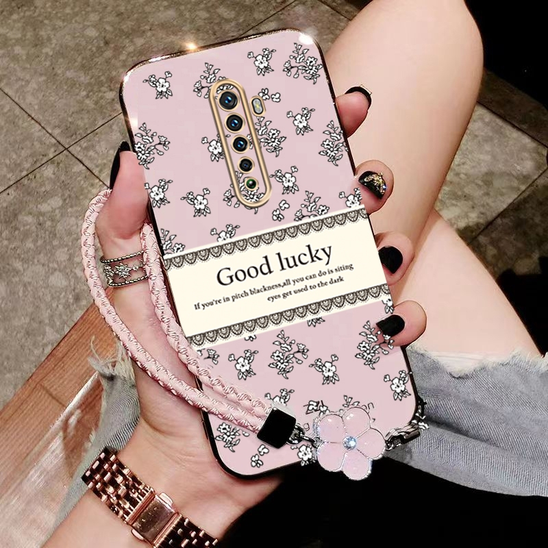 เคส ปลอก OPPO Reno 2F reno2 F Reno 2 F Reno 2 โทรศัพท์กรณี softcase electroplated ซิลิโคนกันกระแทกที่ครอบการออกแบบใหม่ความงามหรูหราย้อนยุคสร้อยข้อมือสำหรับสาว DDXYBH01
