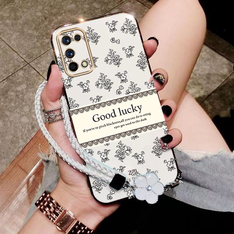 เคส ปลอก realme 7 Pro realme 7i realme C17 โทรศัพท์กรณี softcase electroplated ซิลิโคนกันกระแทกที่ครอบการออกแบบใหม่ความงามหรูหราย้อนยุคสร้อยข้อมือสำหรับสาว DDXYBH01
