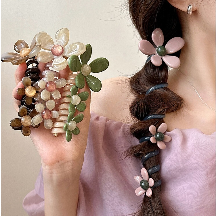 Super Fairy ดอกไม้ Bubble Braid โทรศัพท์สายผมแหวนหัวเชือกหญิง 2024 สไตล์ใหม่ High-End Feeling ins ตรงถักผม Handy เครื่องมือ