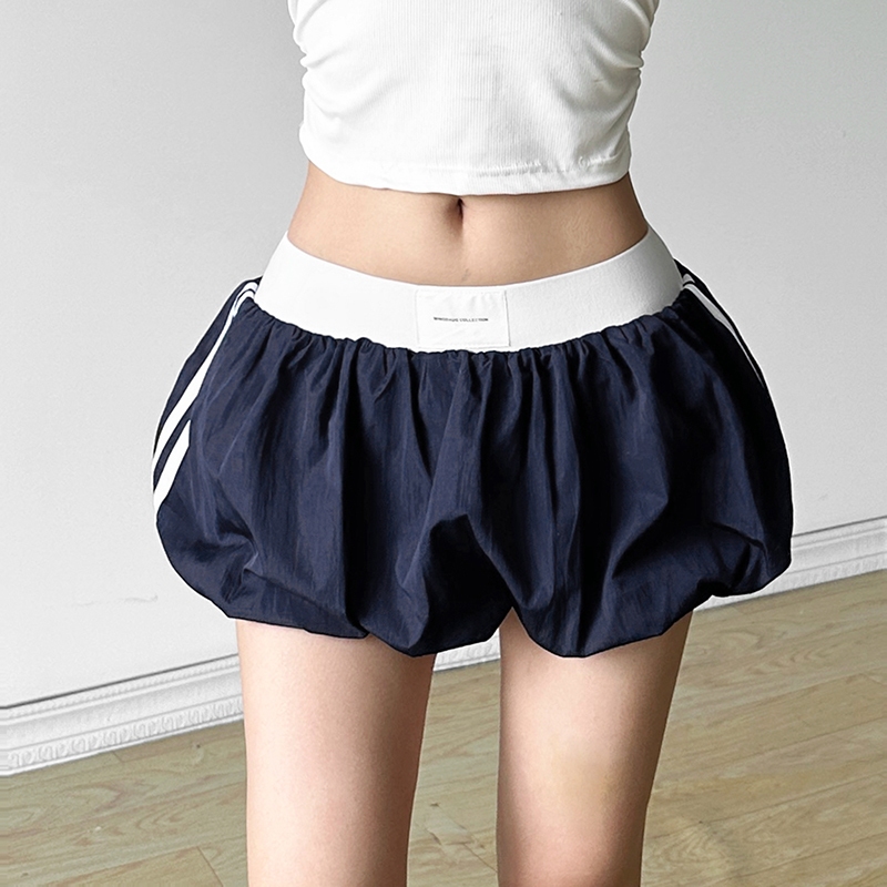 แปลก Puss Casual Relax กระโปรง Frenulum Ruched Stripe อเนกประสงค์บรรยากาศสไตล์แฟชั่นการออกแบบอาวุโส Summertime 2024 ร้อนใหม่