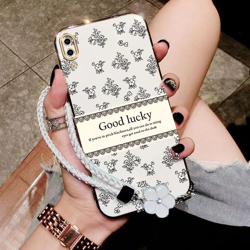เคส ปลอก Vivo Y91c Vivo Y1s Vivo Y93 Vivo V11 PRO โทรศัพท์กรณี Softcase ซิลิโคนเหลวป้องกันเรียบปกการออกแบบใหม่ความงามหรูหราย้อนยุคสร้อยข้อมือสำหรับสาว DDXYBH01