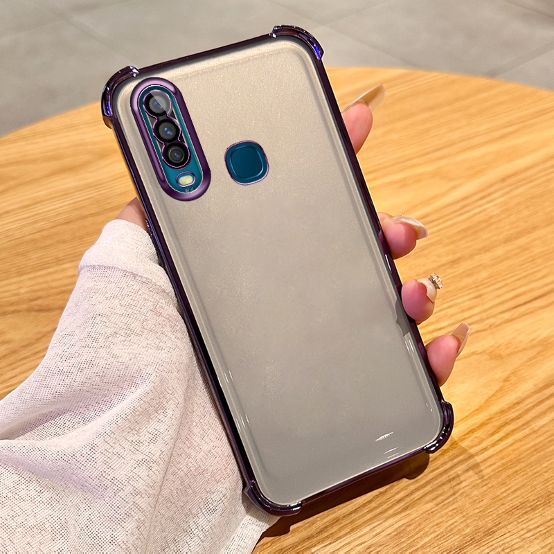 เคสใสสําหรับ VIVO Y11 Y12 Y15 Y17 1901 1902 1916 1906 1904 Y3 U10 โปร่งใสเคสโทรศัพท์ Air-Bag ป้องกันปกอ่อนพร้อมฟิล์มเลนส์