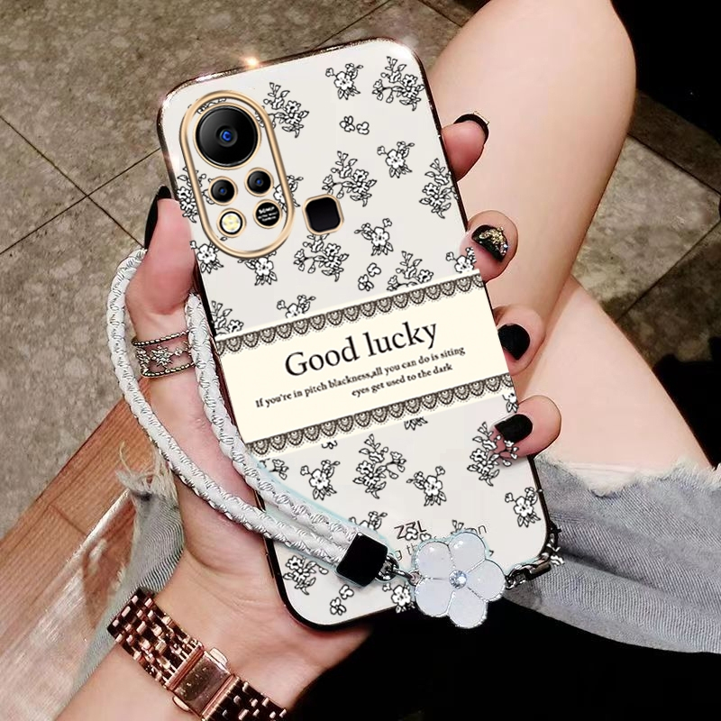 เคส ปลอก infinix HOT 11S infinix HOT 11S NFC HOT 11 ทรศัพท์กรณี softcase electroplated ซิลิโคนกันกระแทกที่ครอบการออกแบบใหม่ความงามหรูหราย้อนยุคสร้อยข้อมือสำหรับสาว ddxybh01