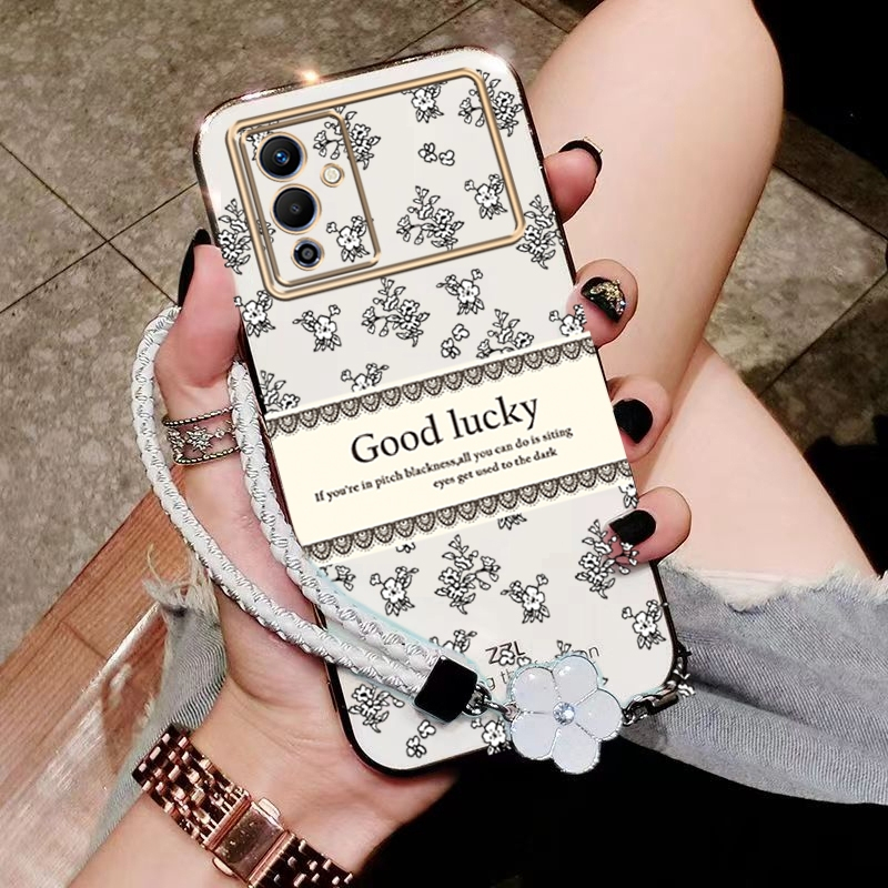 เคส ปลอก Infinix NOTE 12 G96 Infinix NOTE 12 โทรศัพท์กรณี Softcase Electroplated ซิลิโคนกันกระแทกที่ครอบการออกแบบใหม่ความงามหรูหราย้อนยุคสร้อยข้อมือสำหรับสาว DDXYBH01