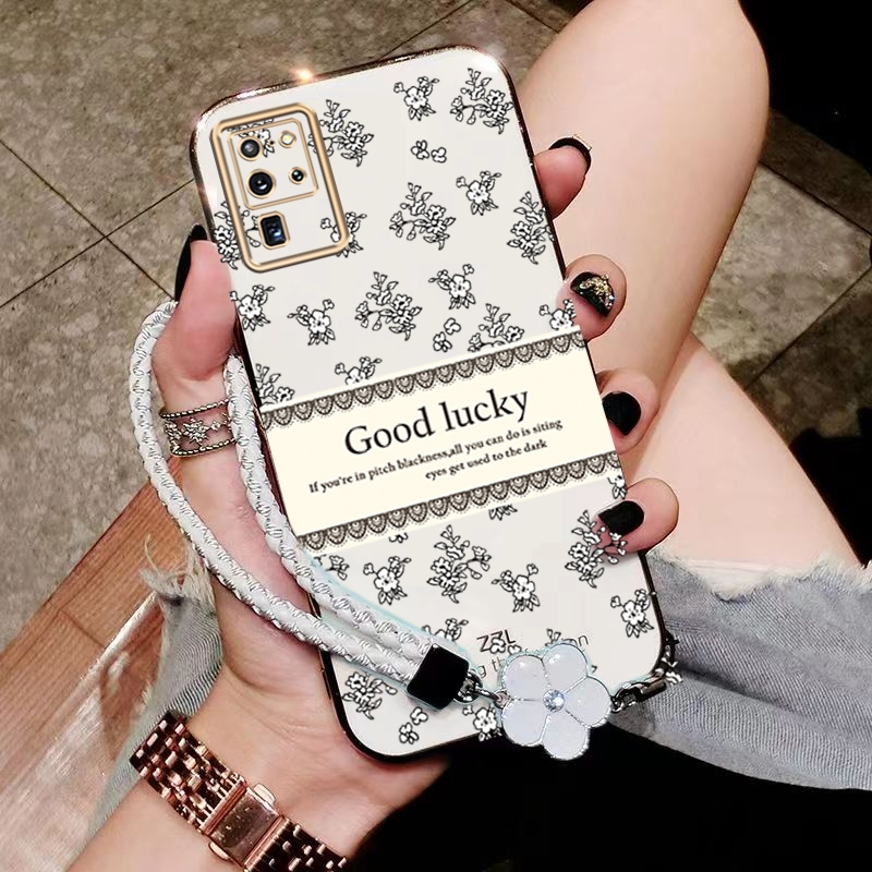 เคส ปลอกซัมซุง SAMSUNG S20 ULTRA อัลตร้าซัมซุง S20 พลัสซัมซุง S20 FE ซัมซุง S20โทรศัพท์กรณี softcase electroplated ซิลิโคนปกการออกแบบใหม่ความงามหรูหราย้อนยุคสร้อยข้อมือสำหรับสาว ddxybh01