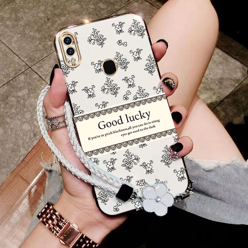 เคส ปลอกซัมซุง samsung A20 ซัมซุง A30 โทรศัพท์กรณี Softcase Electroplated ซิลิโคนกันกระแทกป้องกันเรียบปกการออกแบบใหม่ความงามหรูหราย้อนยุคสร้อยข้อมือสำหรับสาว DDXYBH01