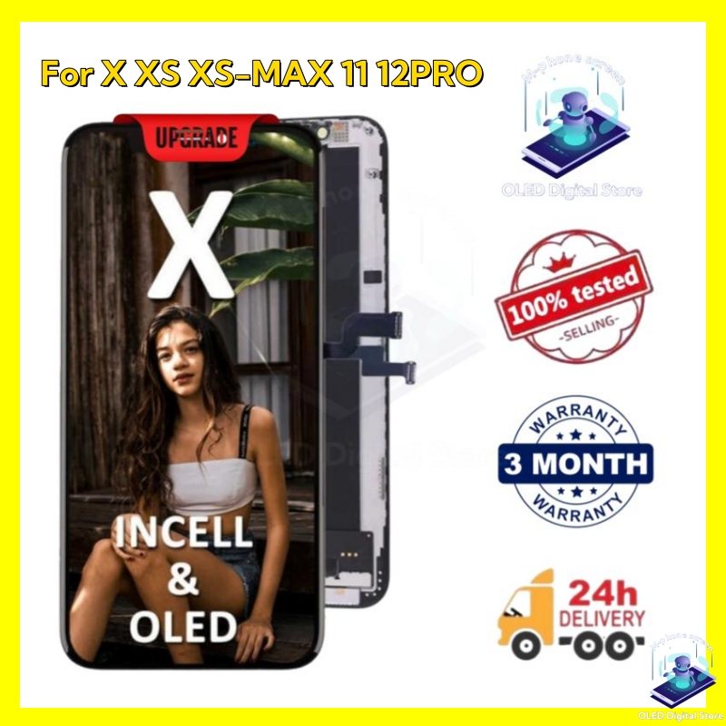 GX OLED ใช้งานร่วมกับ LCD TouchScreen จอแสดงผล Digitizer สําหรับ X XS XR XS MAX 11 11 PRO 12 12PRO 1