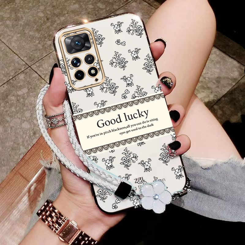 เคส ปลอก redmi Note 11 4G Xiaomi redmi Note 11S redmi Note 11 Pro 5G เคสโทรศัพท์ softcase ซิลิโคนกันกระแทกฝาครอบออกแบบใหม่ aesthetic Luxury Retro สร้อยข้อมือสำหรับสาว ddxybh01