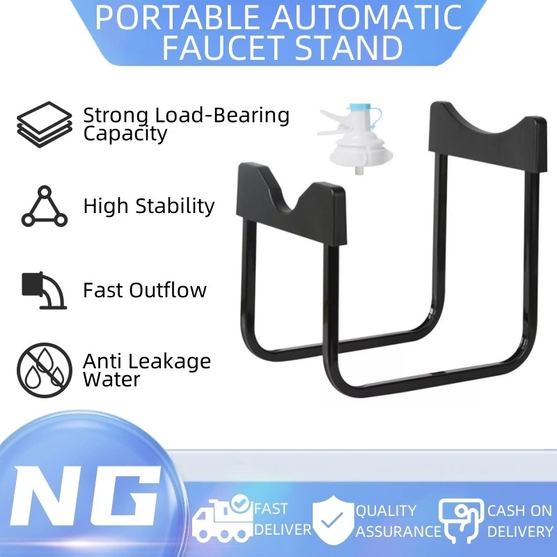 ก๊อกน้ําอัตโนมัติแบบพกพาพลาสติกน้ําแร่ Dispenser Dispenser Faucet Pump Stand Rack