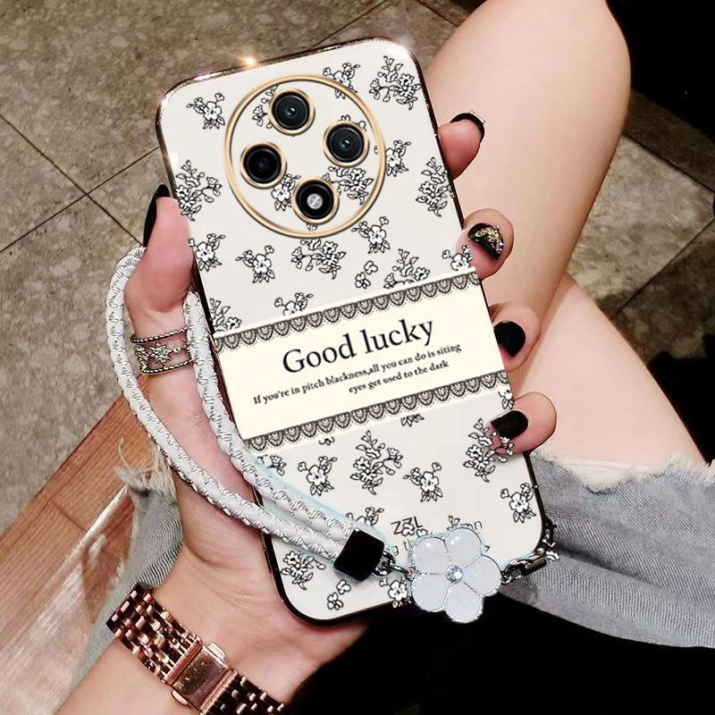 เคส ปลอก Oppo Reno12 F 5g OPPO Reno 12F 5g 2024 โทรศัพท์กรณี Softcase Electroplated ซิลิโคนกันกระแทกที่ครอบการออกแบบใหม่ความงามหรูหราย้อนยุคสร้อยข้อมือสำหรับสาว DDXYBH01
