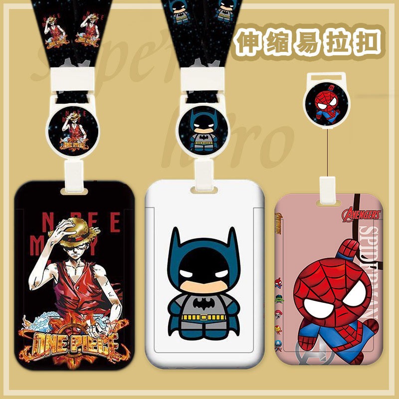 ซองใส่บัตรพลาสติกแข็ง รูปการ์ตูนสไปเดอร์แมน ไอรอนแมน แบบดึงเก็บง่าย ใส่บัตรประจําตัวประชาชน บัตรนิทรรศการ บัตรนักเรียน บัตรประจําตัวประชาชน สําหรับนักเรียนผู้ชาย และผู้หญิง