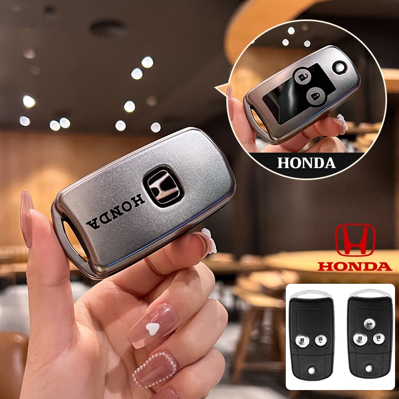 2/3 ปุ ่ มรีโมทสมาร ์ ทกุญแจรถแหวนฝาครอบกรณีเชลล ์ ป ้ องกันสําหรับ Honda Civic/CRV/Accord