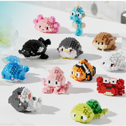 Clownfish Octopus Shark Ocean Series building blocks DIY ประกอบปริศนาของขวัญวันเกิดของเล่นของขวัญ ราคาถูก Shopee Lazada