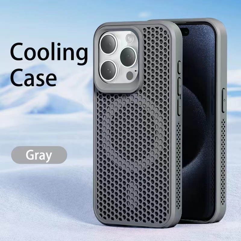 【เคสแข็ง Pc ระบายความร้อนด้วยเซลลูลาร์ สีฟ้า】เคส สําหรับ iPhone 11 12 13 14 15 Pro Max case 1AF5
