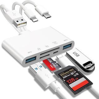 เครื่องอ่านการ์ดหน่วยความจํา 5-in-1, อะแดปเตอร์ USB OTG และเครื่องอ่านการ์ด SD