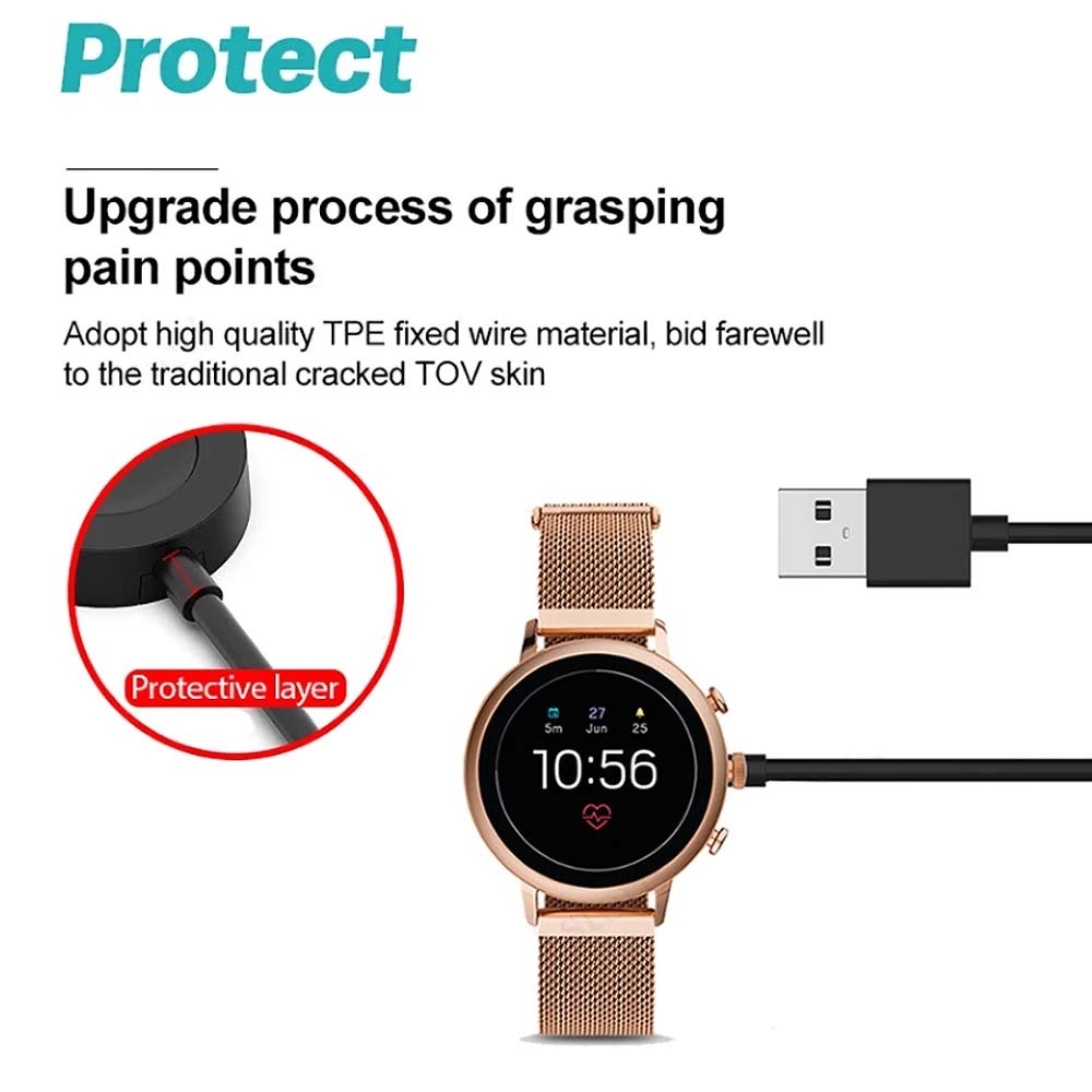 1m สายชาร์จ USB สําหรับ Fossil Gen 6/Fossil Gen 5/Fossil Gen SE/Fossil Gen 4/Fossil Sport Charger สํ