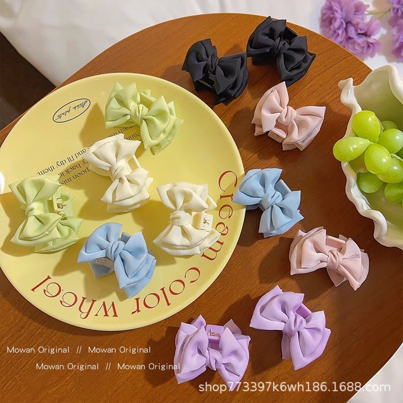 [Magpie] กิ๊บติดผม ผ้าชีฟอง รูปหน้าปลาฉลาม ขนาดเล็ก สไตล์ฝรั่งเศส