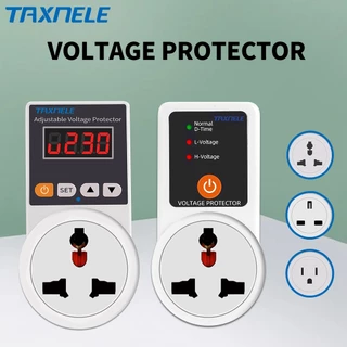 Taxnele อัตโนมัติแรงดันไฟฟ้า Protector ซ็อกเก็ต AC 220V ปรับได้ 16A EU ปลั๊กปลอดภัยตู้เย็นป้องกัน