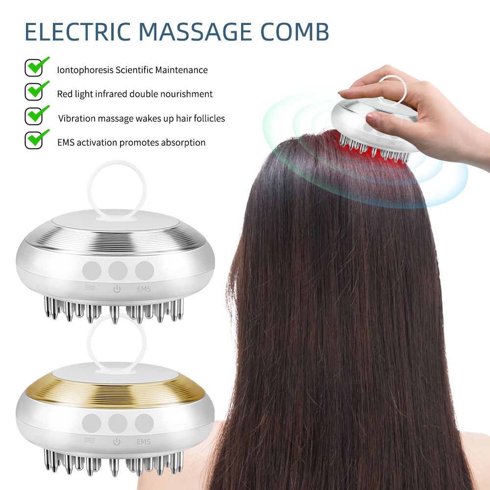 Deciniee ออกแบบใหม่ผมร่วง Treatment ไฟฟ้า Scalp Applicator หวี EMS เลเซอร์การสั่นสะเทือนนวดผม Regrowth หวี Liquid Guide