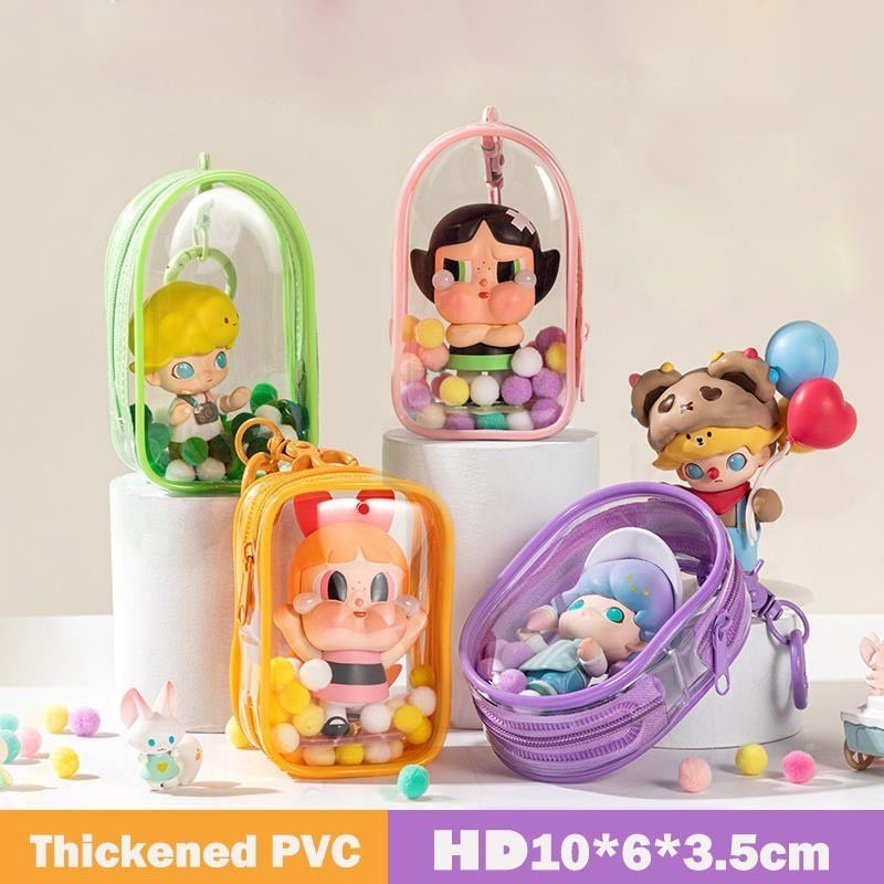 กระเป๋าพลาสติกใสใส่ตุ๊กตา กระเป๋าใส่ตุ๊กตา10cm แบบใส มีซิป สําหรับตกแต่ง DIY PVC วัสดุปลอดภัยและปลอดสารพิษ
