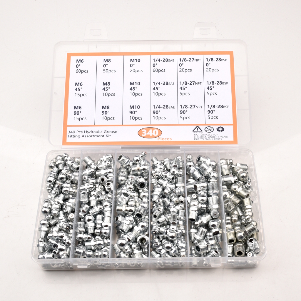 340pcs M6 M8 M10 หัวอัดจารบี