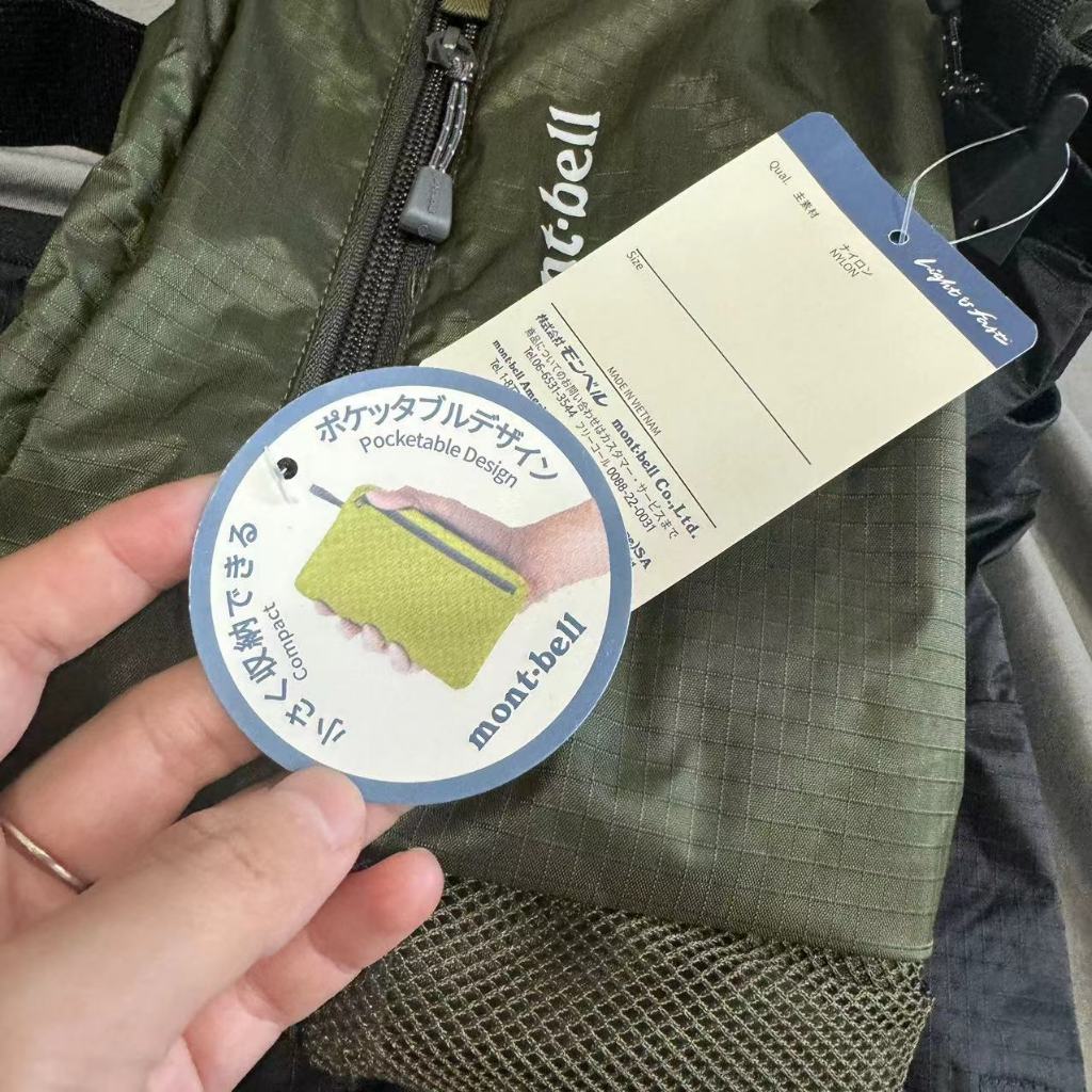 Montbell Pocketable Light กระเป๋าสะพายปฏิบัติ Ultra-Lightweight Messenger กระเป๋าพับเก็บกลางแจ้งกันน้ํา 70D ไนลอน Tear-Resistant ผ้ายูรีเทนเคลือบ All-Match ไหล่เดียวผู้ชายผู้หญิงคู่