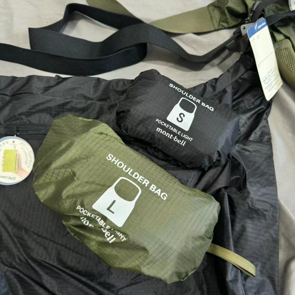 Montbell Pocketable Light กระเป๋าสะพายปฏิบัติ Ultra-Lightweight Messenger กระเป๋าพับเก็บกลางแจ้งกันน้ํา 70D ไนลอน Tear-Resistant ผ้ายูรีเทนเคลือบ All-Match ไหล่เดียวผู้ชายผู้หญิงคู่