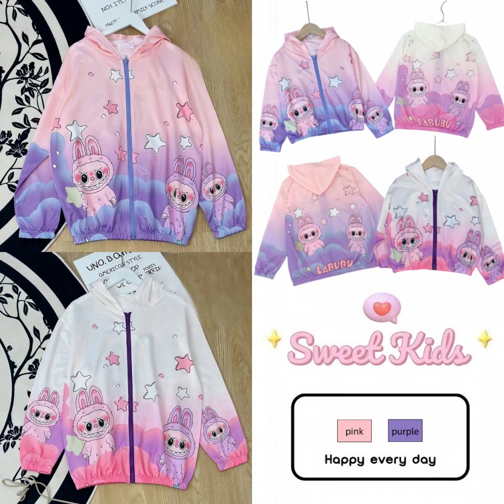SweetKids พร้อมส่งจากกทม🌸เสื้อแจ็กเก็ตเด็กผู้หญิง แฟชั่น🍓เสื้อคลุมแขนยาวเด็กลายน่ารัก สไตล์เกาหลี ลําลอง มีฮู้ด รุ่นใหม่