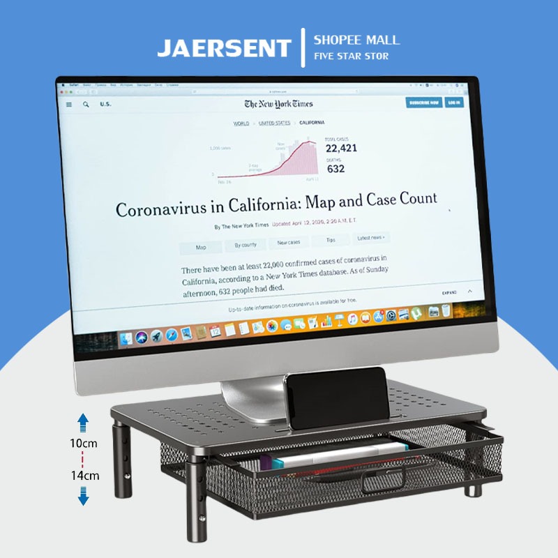 ชั้นวางโน้ตบุ๊ค ชั้นวางคอมพิวเตอร์ เพิ่มความสูงของจอแสดงผล LaptopStand กันลื่น ปรับได้ จัดเก็บของ แล็ปท็อป ชั้นวาง