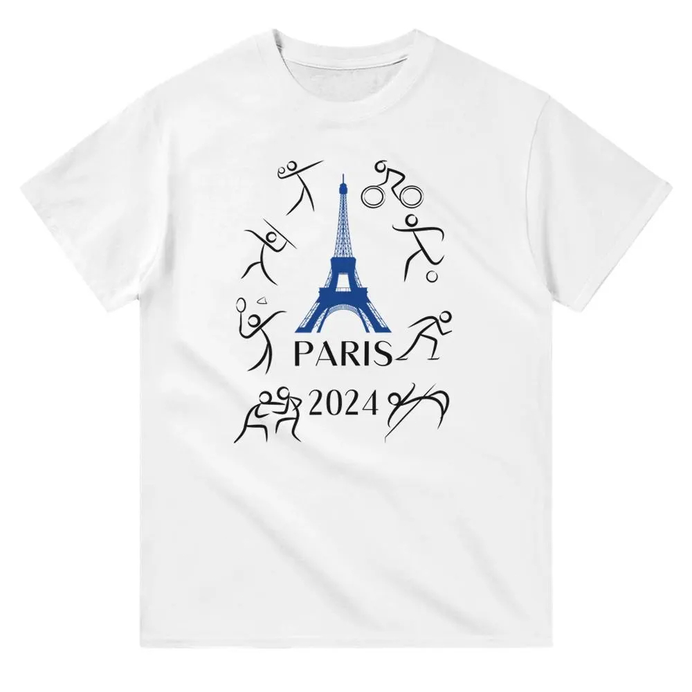 Olympic Games Paris 2024 เสื้อยืด White Short Slevee Tee สําหรับผู้หญิงผู้ชาย