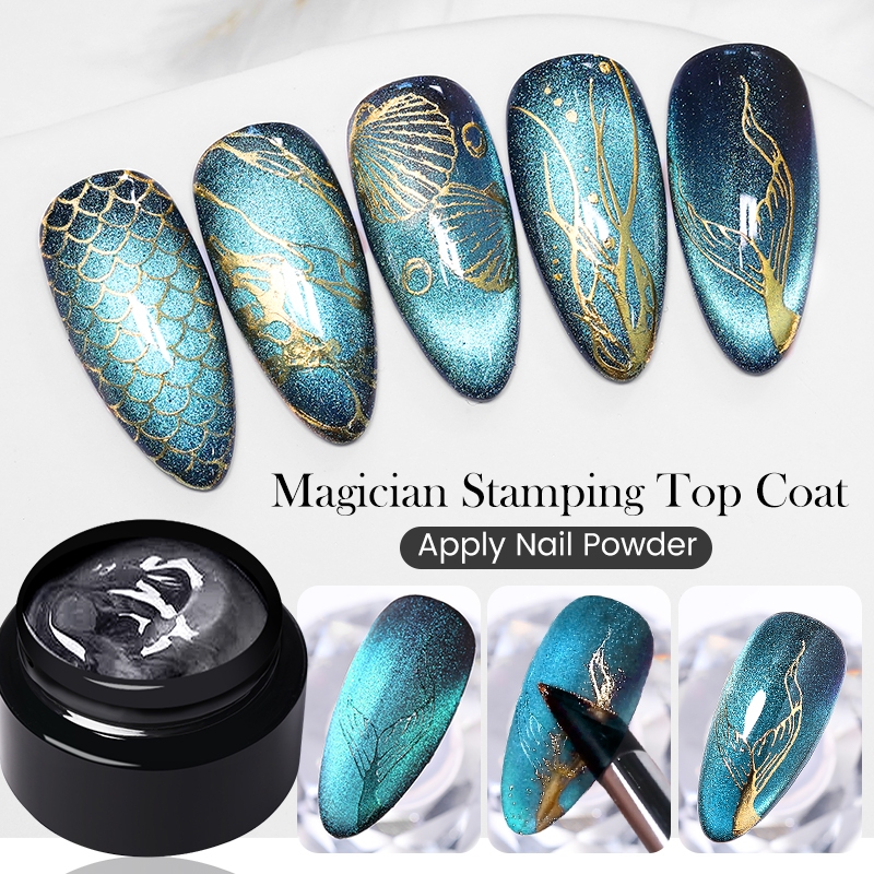 Born PRETTY Magician Stamping Top Coat No Wipe Clear Stamp Gel Polish Apply Nail Powder