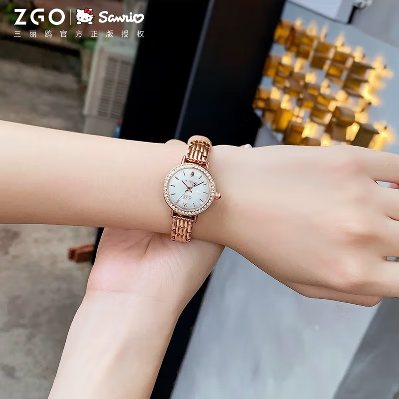ZGO x Hello Kitty นาฬิกาข้อมือผู้หญิง ของแท้ โรสโกลด์ กันน้ำ นาฬิกาข้อมือควอตซ์แฟชั่น ลาย หรูหรา 286