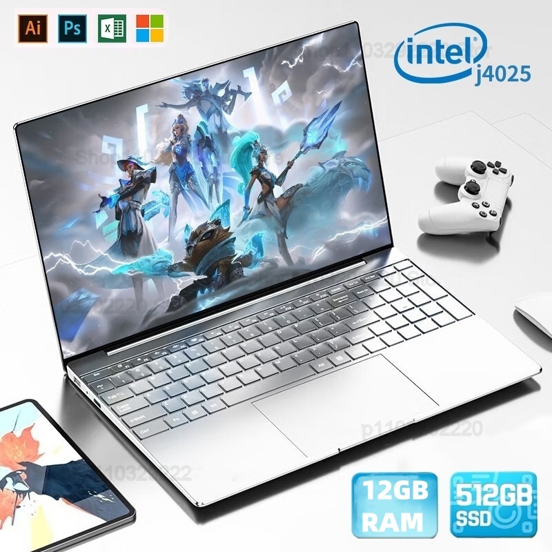 【รับประกัน 3 ปี】2024 คอมพิวเตอร์แล็ปท็อป Windows 11 โน้ตบุ๊ก 14.1 นิ้ว Intel J4025 12GB 512GB 1920*1
