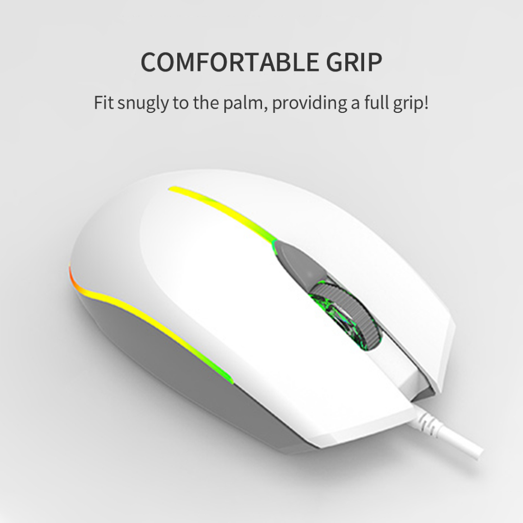 Acer OMW020 เมาส์แบบมีสายพร้อมไฟหายใจ การปรับ DPI 3 ความเร็ว สําหรับสํานักงาน ศึกษา และ E-Sports