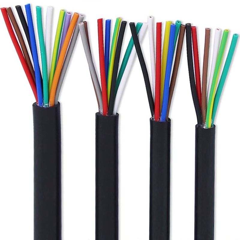 RVV สาย 6/7/8 Cores 0.2mm2/0.3mm2/0.5mm2/0.75mm2/1mm2 ควบคุมสายสัญญาณลวดทองแดง Multicore สายไฟ AVVR