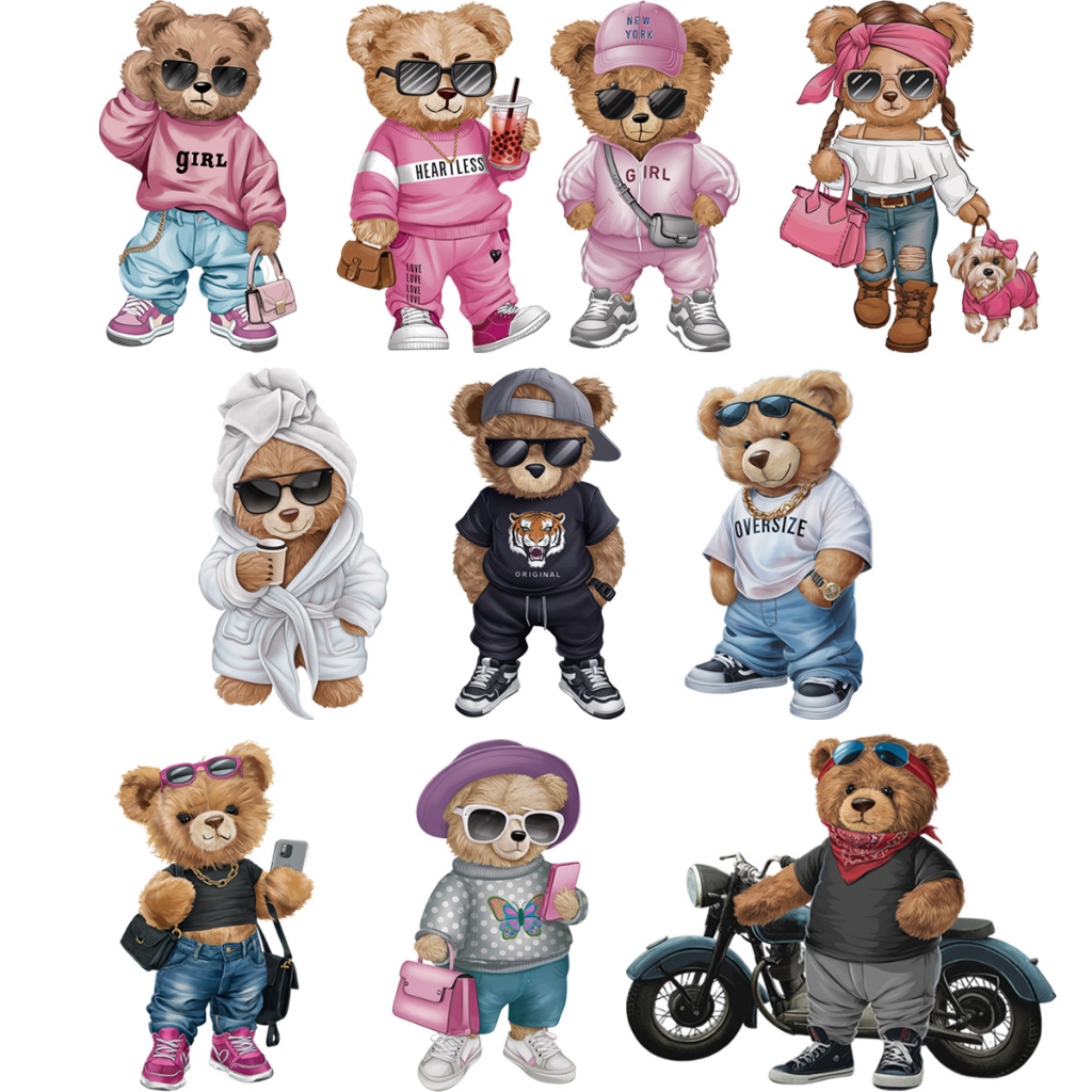 หมีขนาดกลางเหล็กบนแพทช์โอนไวนิลกดความร้อน ก-ระดับล้างทําความสะอาดได้ ทําเอง เสื้อฮู้ด ท็อปส์แพทช์เหล็กเด็กเสื้อผ้า