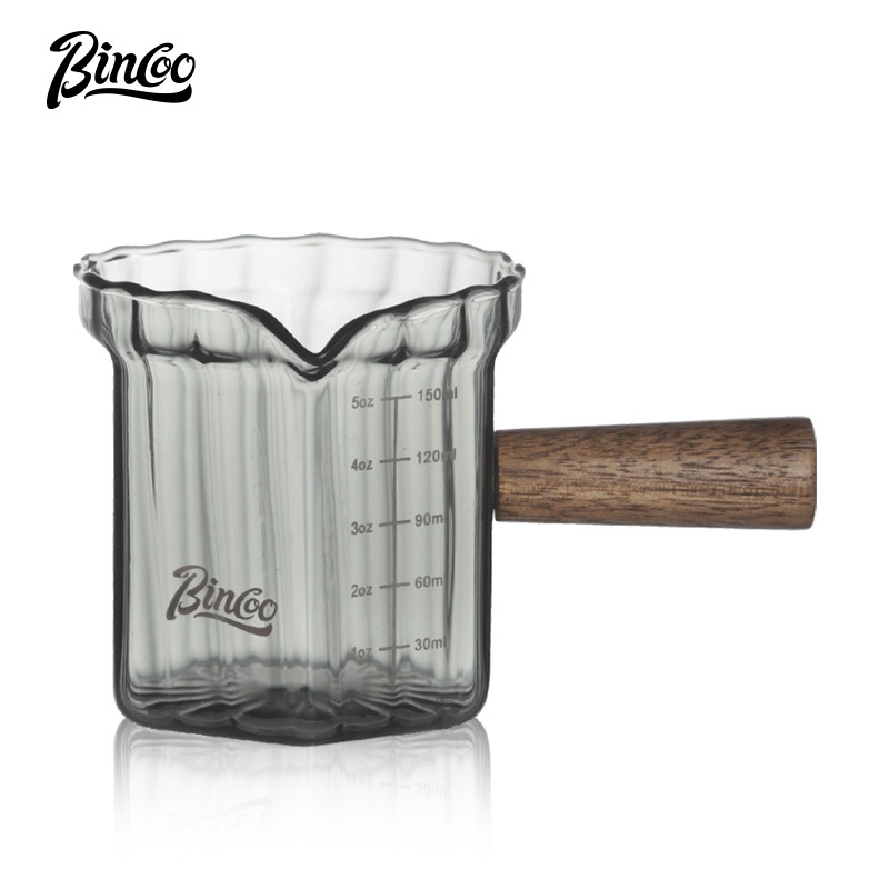 Bincoo แก้ว Creamer Double Spout กาแฟถ้วยตวง Sharp Spout Espresso แก้วอุปกรณ์เอสเปรสโซ 180ML
