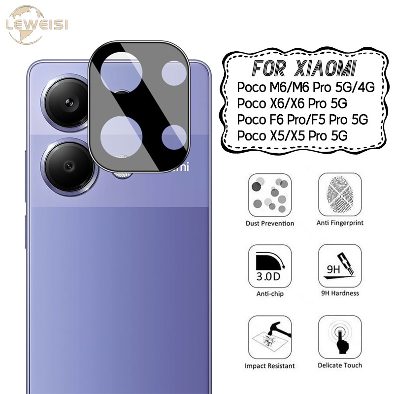 Imak POCO M6 Pro M6 / X6 Pro X6 / F6 Pro / F5 Pro / X5 Pro X5 4G 5G (รุ่นสีดํา) 9H HD กระจกนิรภัยฟิล์มเลนส์กันรอยขีดข่วนทนต่อการสึกหรอฟิล์มป้องกันกล้อง