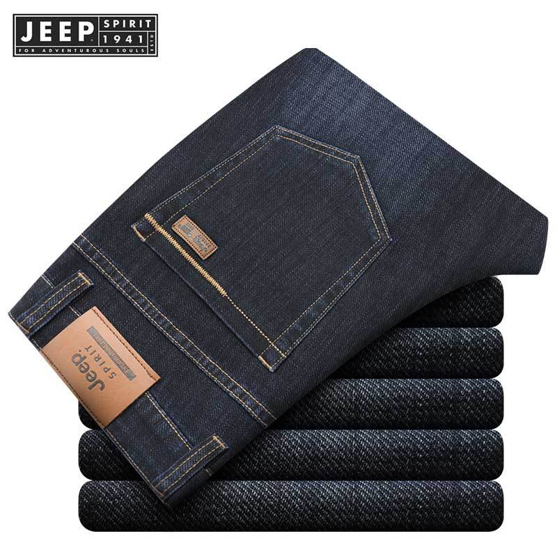 Jeep SPIRIT 1941 ESTD กางเกงขาตรงทรงหลวมธุรกิจยืดหยุ่นวัยกลางคนสไตล์ฤดูใบไม้ผลิและฤดูใบไม้ร่วง