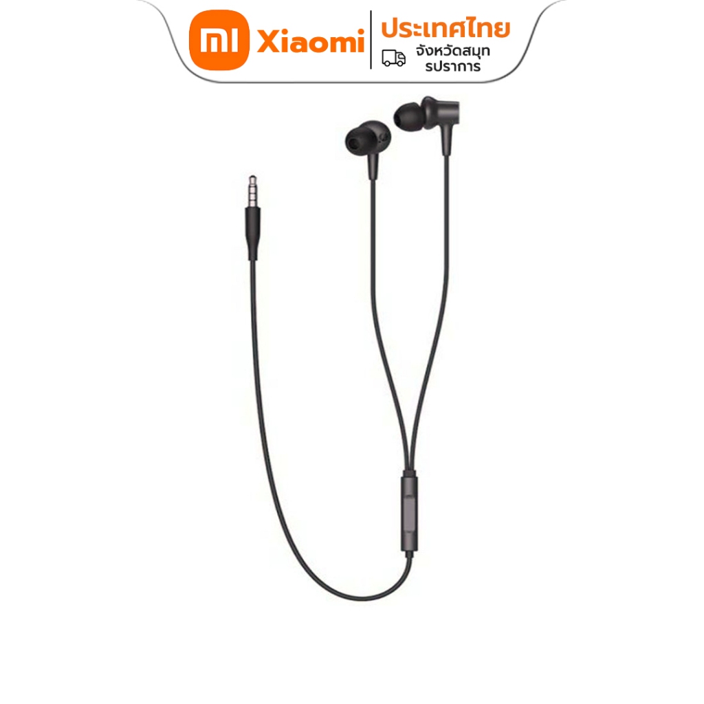 เสี่ยวหมี่ หูฟังแบบมีสายดั้งเดิมพร้อมไมโครโฟนความละเอียดสูงหูฟังชนิดใส่ในหู 3.5 มม. การควบคุมคลิกเดียวและการสวมใส่ที่สะดวกสบาย