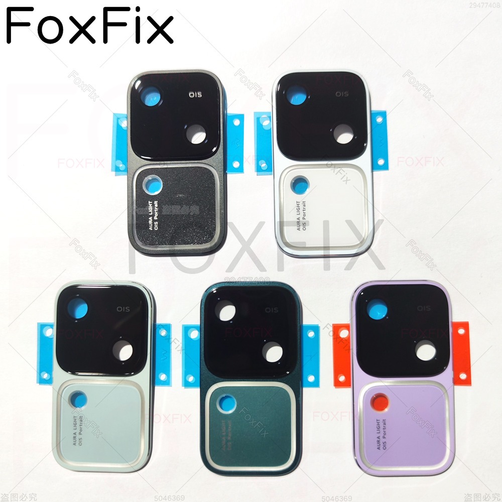 เลนส์กล้องด้านหลังสําหรับ vivo V30 5G V2318 ฝาครอบกระจกกล้องด้านหลังพร้อมกรอบ Bezel เปลี่ยน