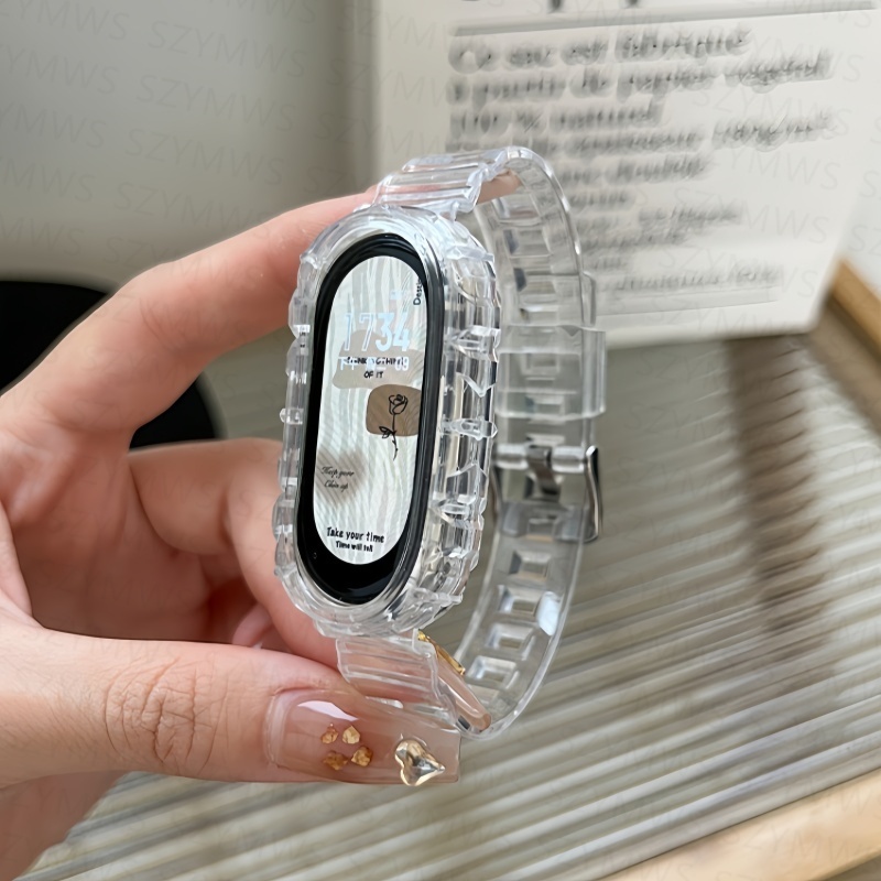 สายรัดซิลิโคนใสสําหรับสายรัดข้อมือเปลี่ยนสร้อยข้อมือกีฬา Xiaomi Mi Band 9 8