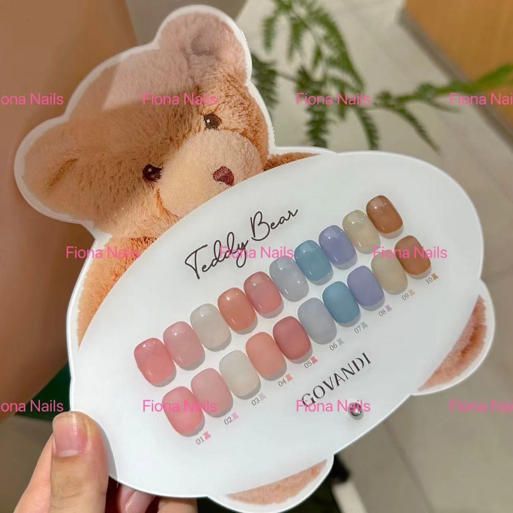 พร้อมส่ง GOVANDI 10สี (G07) สีเจลไซรัป โทนพาสเทล รุ่น Sweet Tea Bubble สีเจล แถม ชาร์ท์สี 15ml