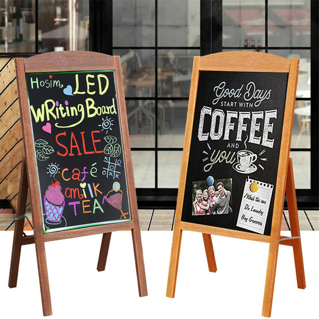 42.5 x 90 ซม. พับกระดานดํา Standee/ เมนูสําหรับร้านกาแฟ,ร้านอาหาร Home Schooling Board