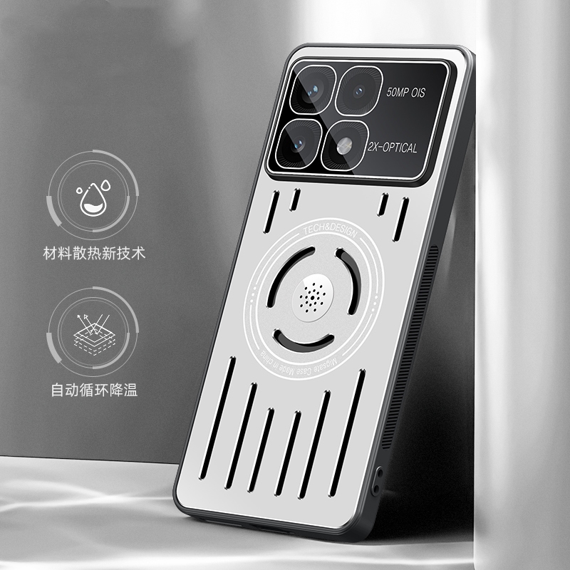 โลหะกระจายความร้อนเคสโทรศัพท์สําหรับxiaomi Redmi K70 Ultra K60 Ultra POCO F5 F6 Pro 5G Coolingกรณีกลิ่นหอมน้ํามันหอมระเหยโทรศัพท์ปลอกอลูมิเนียมแม่เหล็กกันกระแทก