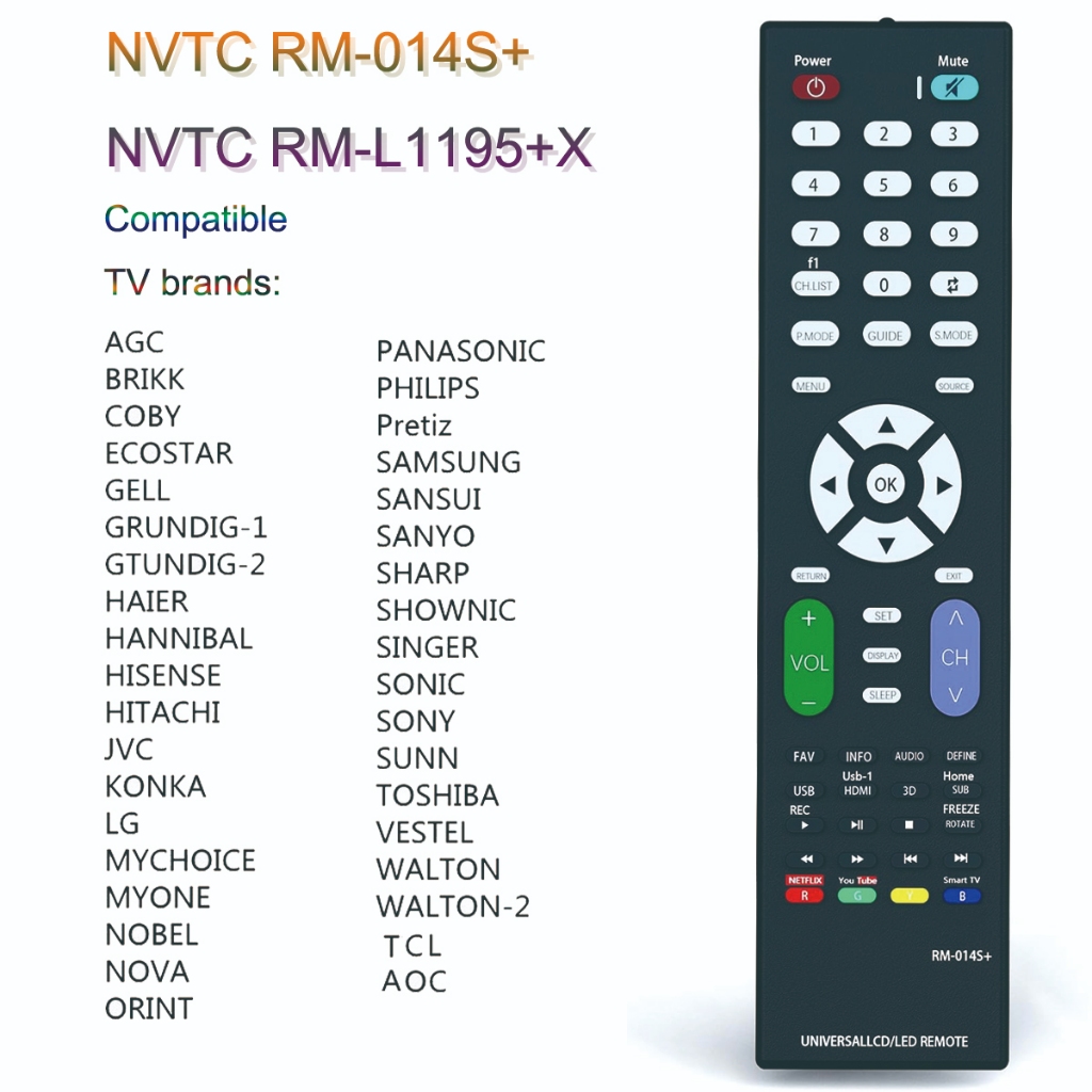 ใหม่ล่าสุด Universal Remote RM-014S+ เหมาะสําหรับ LED / LCD tv โทรทัศน์อัจฉริยะ LED tv เครื่องใช้ในบ