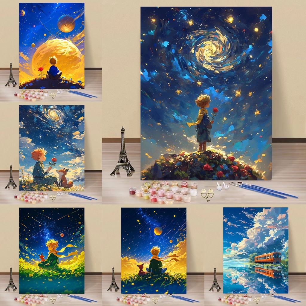 Drofe ระบายสีตามตัวเลข ทิวทัศน์ธรรมชาติ ผ้าใบ DIY ตกแต่งห้อง