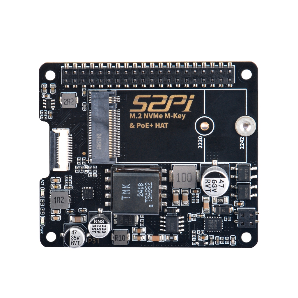 52pi M.2 NVME M-Key PoE+ HAT & Active Cooler Kit สําหรับ Raspberry Pi 5